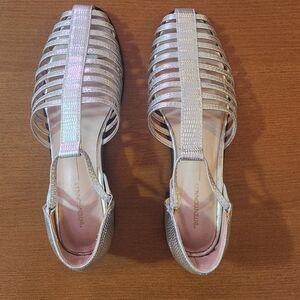 INTENTIONALLY BLANK Metallic Strappy Sandals